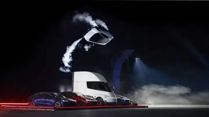 Tesla's redesigned Roadster demonstrates aerial maneuvers using SpaceX-developed thrusters during its October 2026 unveiling in Texas.